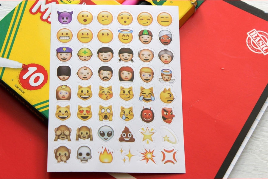 Emoji Stickers Sheets - 12 Count