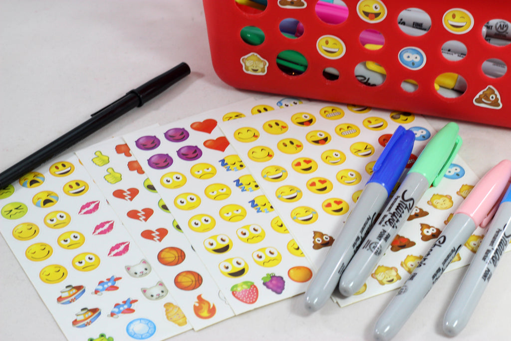 Stickers, Emoji, 15x16,5 cm, 1 Sheet